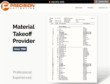Tablet Screenshot of precisionestimating.com
